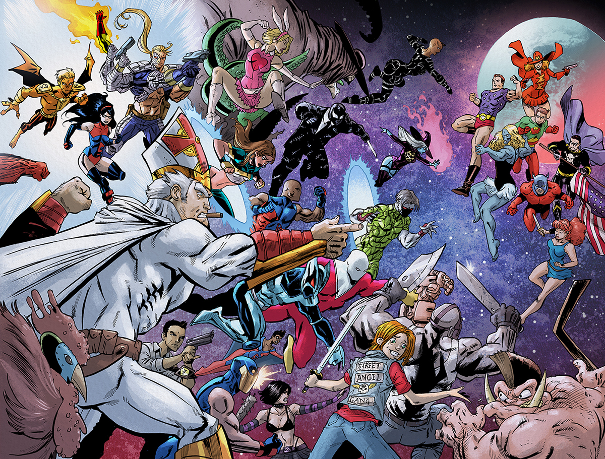 Local Man pages drawn by Tim Seeley and colored by Felipe Sobreiro